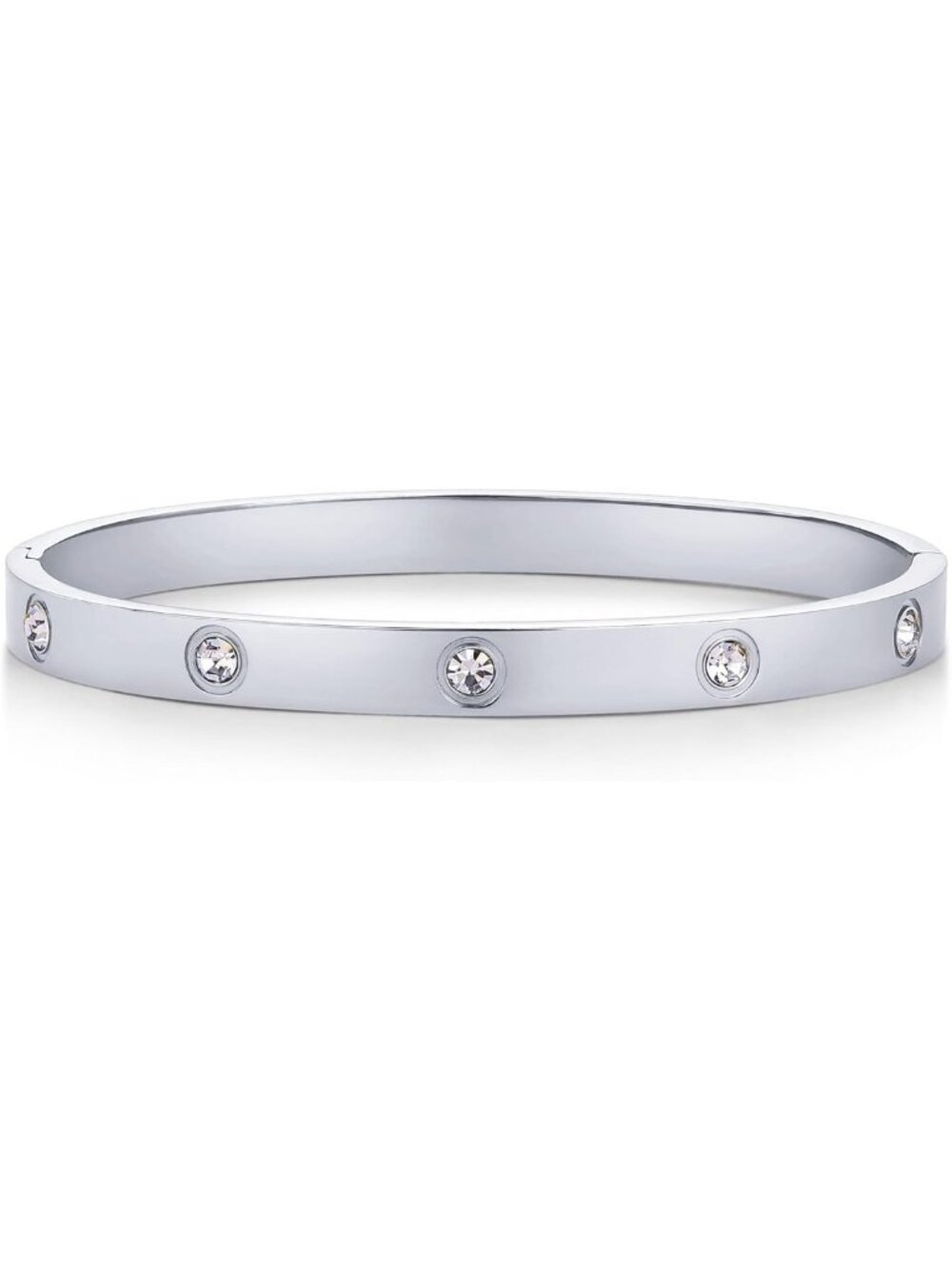 Waterproof Gold Plated Bangle Bracelet for Women with Sparkling Cubic Zirconia